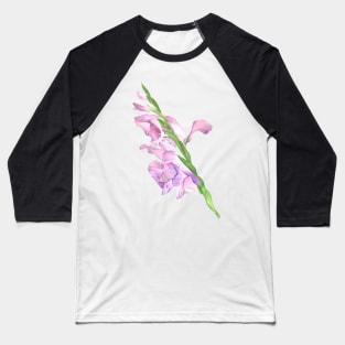 Gladiolus, floral watercolor painting Baseball T-Shirt